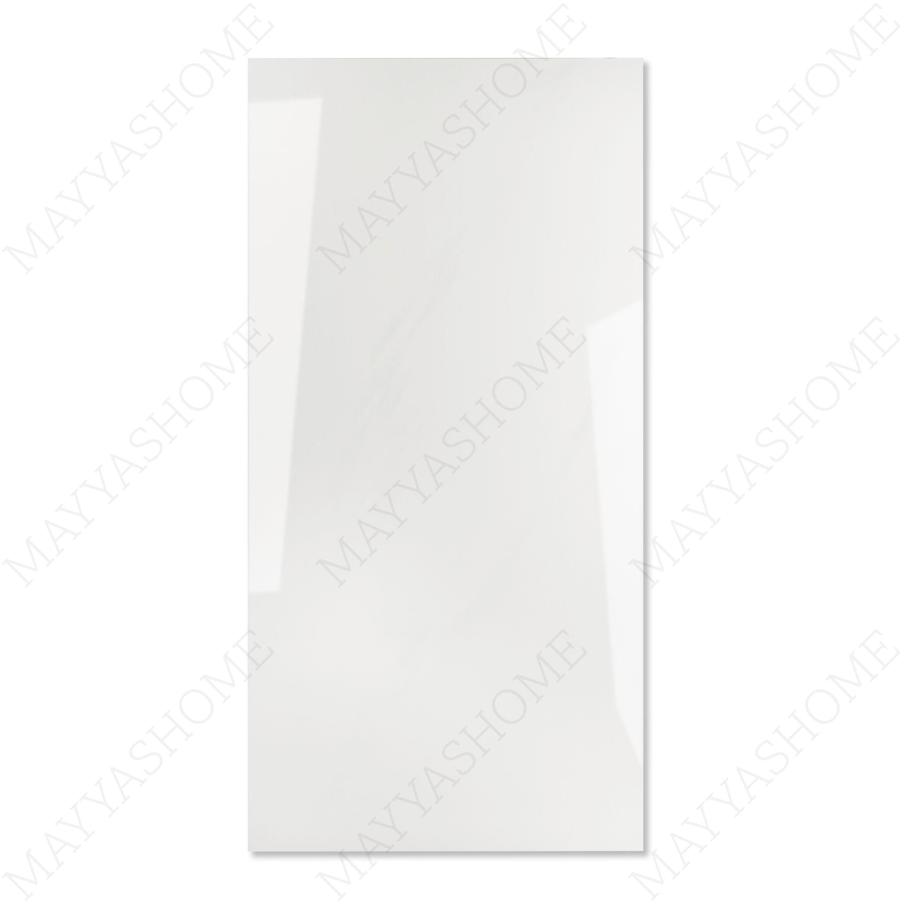 Carara Grey glossy marble effect porcelain tile 60x120cm with 9mm thickness features soft grey tones, subtle veining and polished finish.