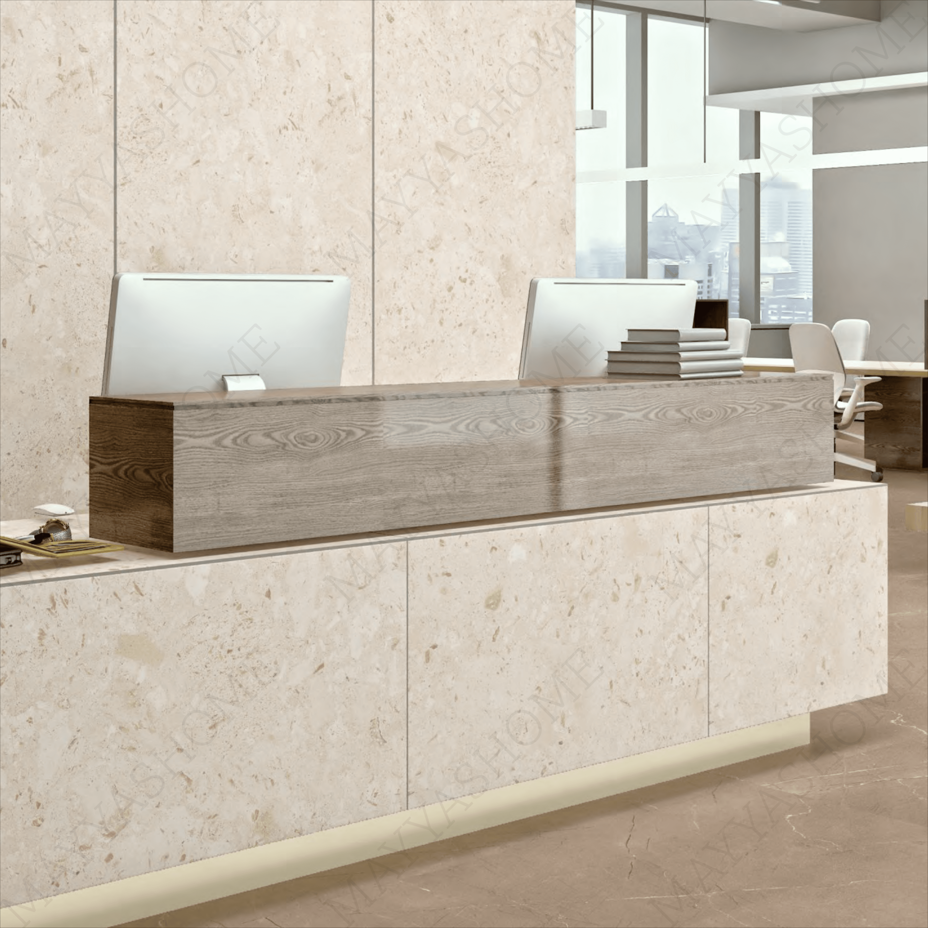 Casablanca Beige 80x240cm glossy porcelain tile with soft beige tones. Strong, elegant, and perfect for luxury interiors and modern designs.