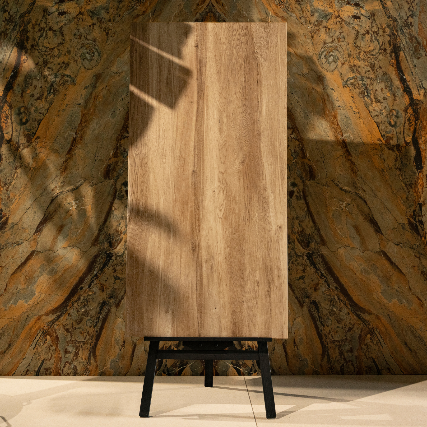 Cedar Wood Brown Azan porcelain tile 60x120cm with 9mm thickness features a realistic wood look, durable porcelain body for floors and walls.