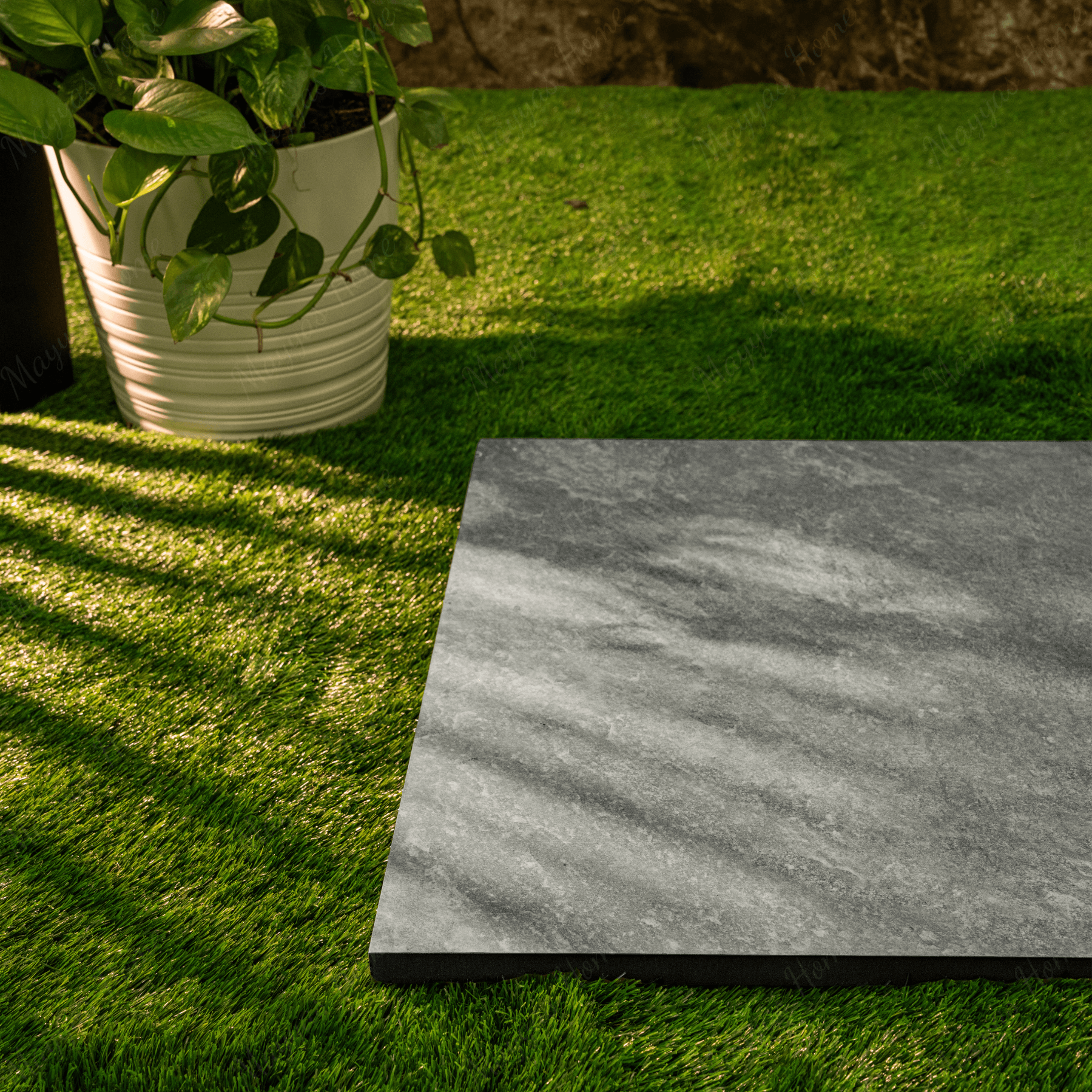 Classic Grey porcelain tile 60x120cm 2mm thickness, grey stone look design, durable porcelain tile for modern floors and walls.