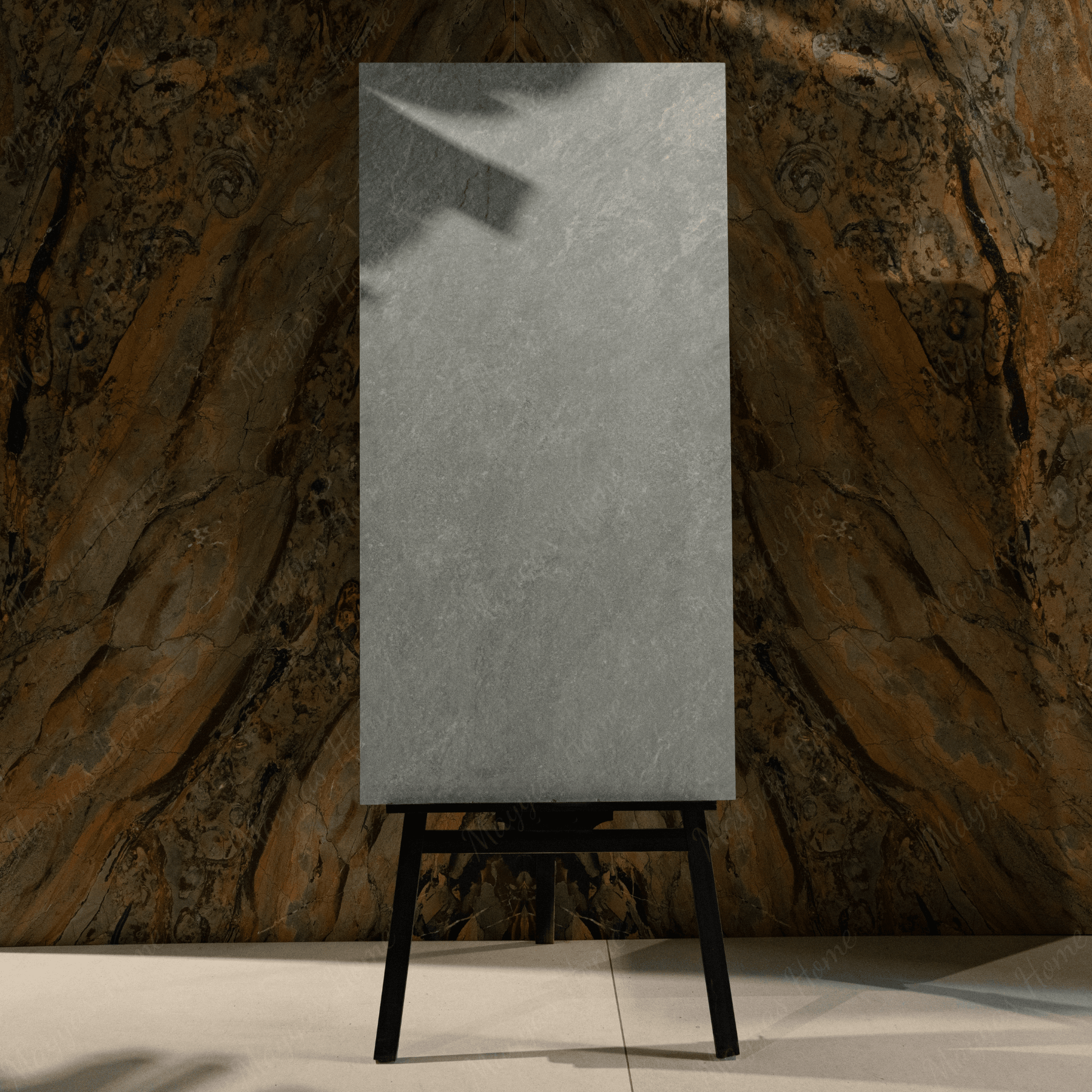 Classic Grey porcelain tile 60x120cm 2mm thickness, grey stone look design, durable porcelain tile for modern floors and walls.