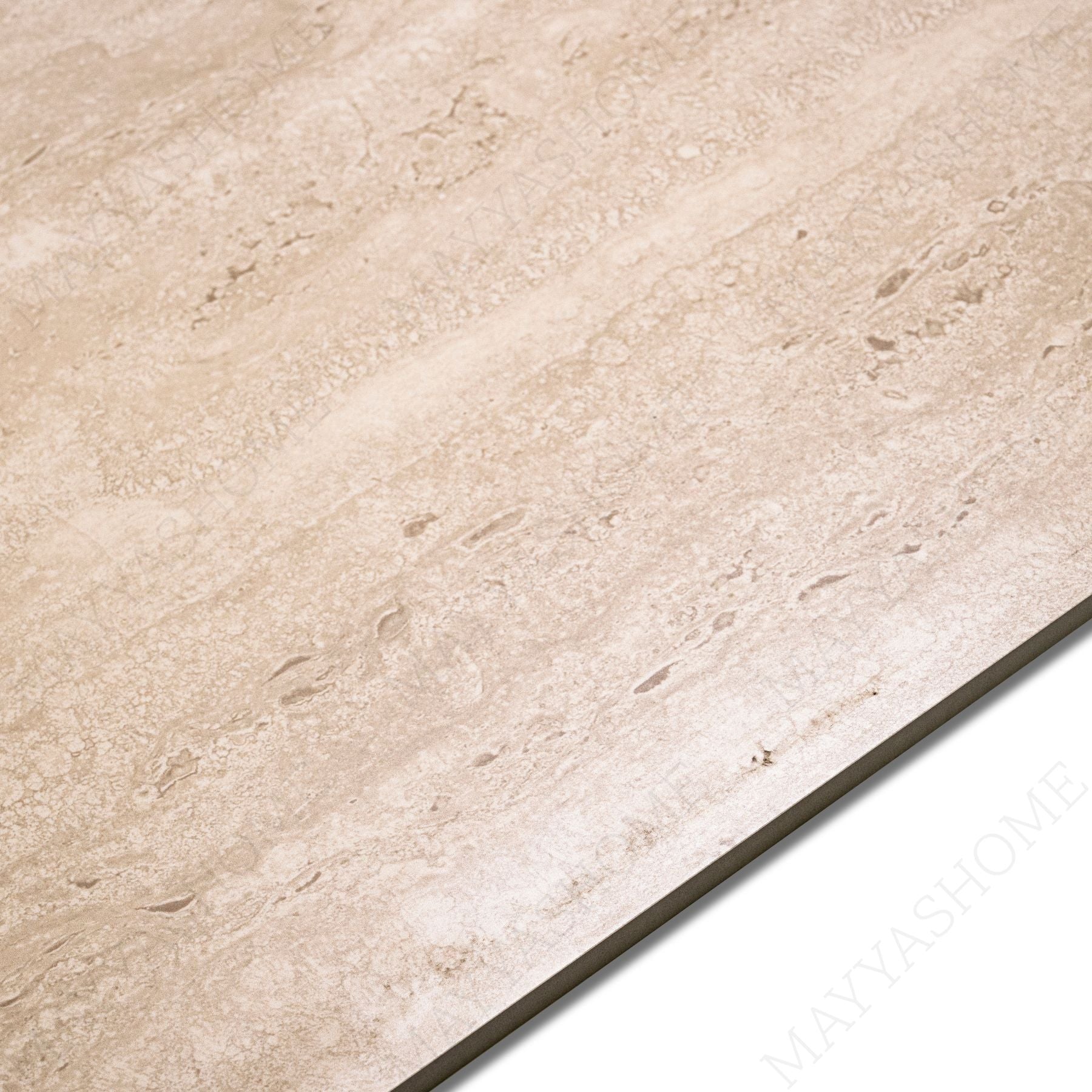 Classic Travertine Beige matt stone effect porcelain tile 60x120cm with 9mm thickness offers warm, natural elegance.