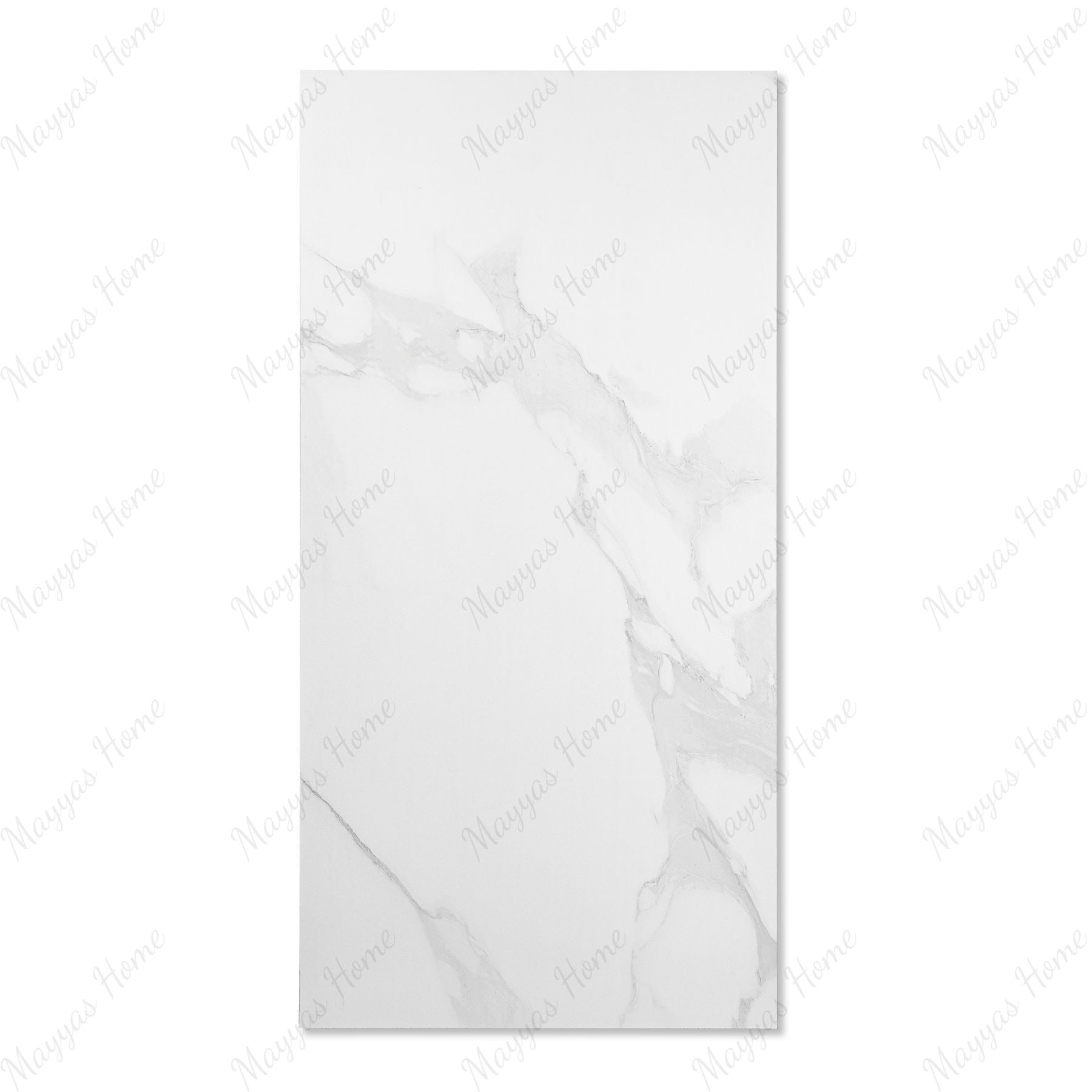 Cloud White porcelain tile in 60x120cm size with soft marble effect, clean white tones and durable 9mm thickness for walls and floors.