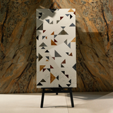 Coriander Decor porcelain tile 60x120cm 9mm thickness, earth-tone marble look with decor design, durable porcelain tile for floors and walls.