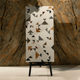 Coriander Decor porcelain tile 60x120cm 9mm thickness, earth-tone marble look with decor design, durable porcelain tile for floors and walls.