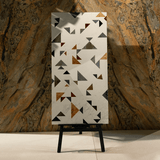 Coriander Decor porcelain tile 60x120cm 9mm thickness, earth-tone marble look with decor design, durable porcelain tile for floors and walls.