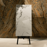 Crystal Ash porcelain tile 60x120cm 9mm thickness, ash grey marble look design, durable porcelain tile for modern floors and walls.