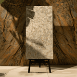 Discover ENRICO porcelain tile 600x1200mm with 9MM thickness and glitter on matt finish. Durable large format tile ideal for elegant, shimmer-enhanced floors and walls.