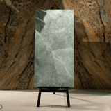 Emerald Fur porcelain tile 60x120cm 9mm thickness, green marble look design, durable porcelain, ideal for modern floors and walls.