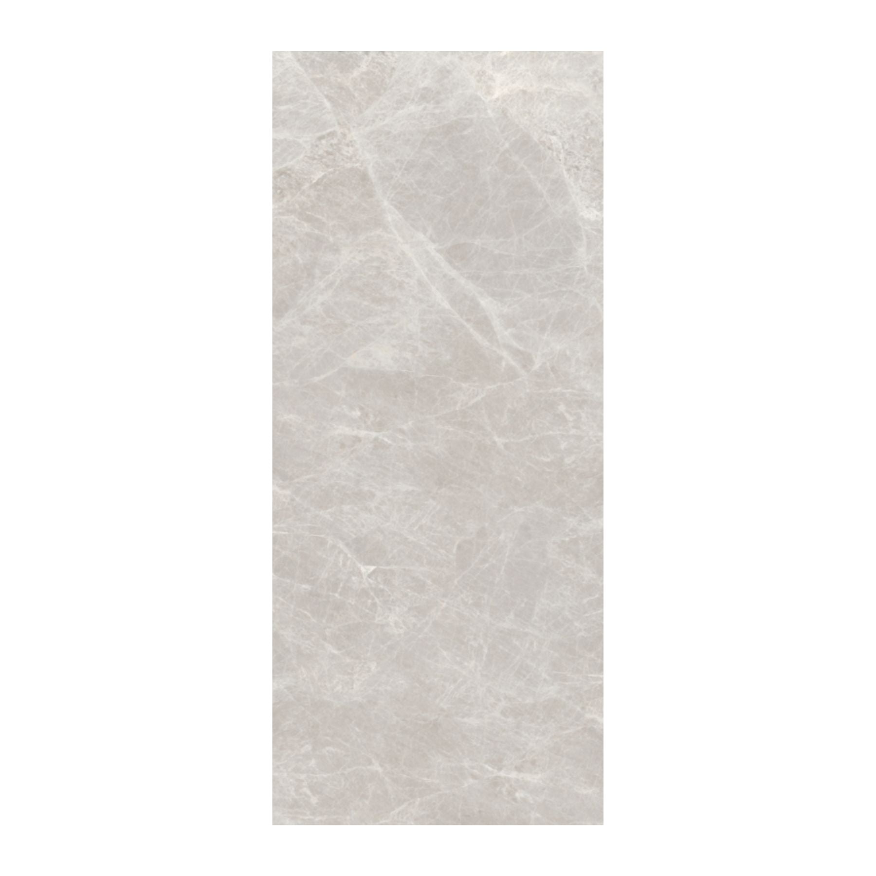 Empradore Light polished porcelain tile in 120x280cm with 6mm thickness. Extra-large floor and wall tile for premium residential and commercial interiors.
