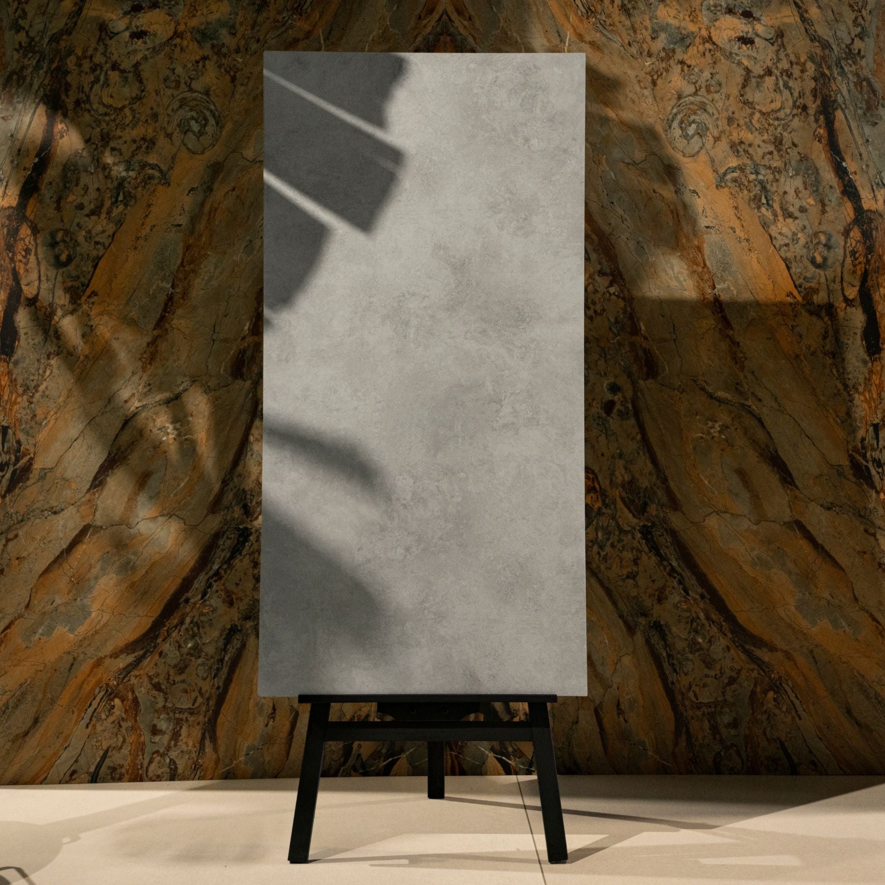 Eva Grey porcelain tile in 60x120cm size featuring elegant grey tones, soft stone texture and durable 9mm thickness for floors and walls.