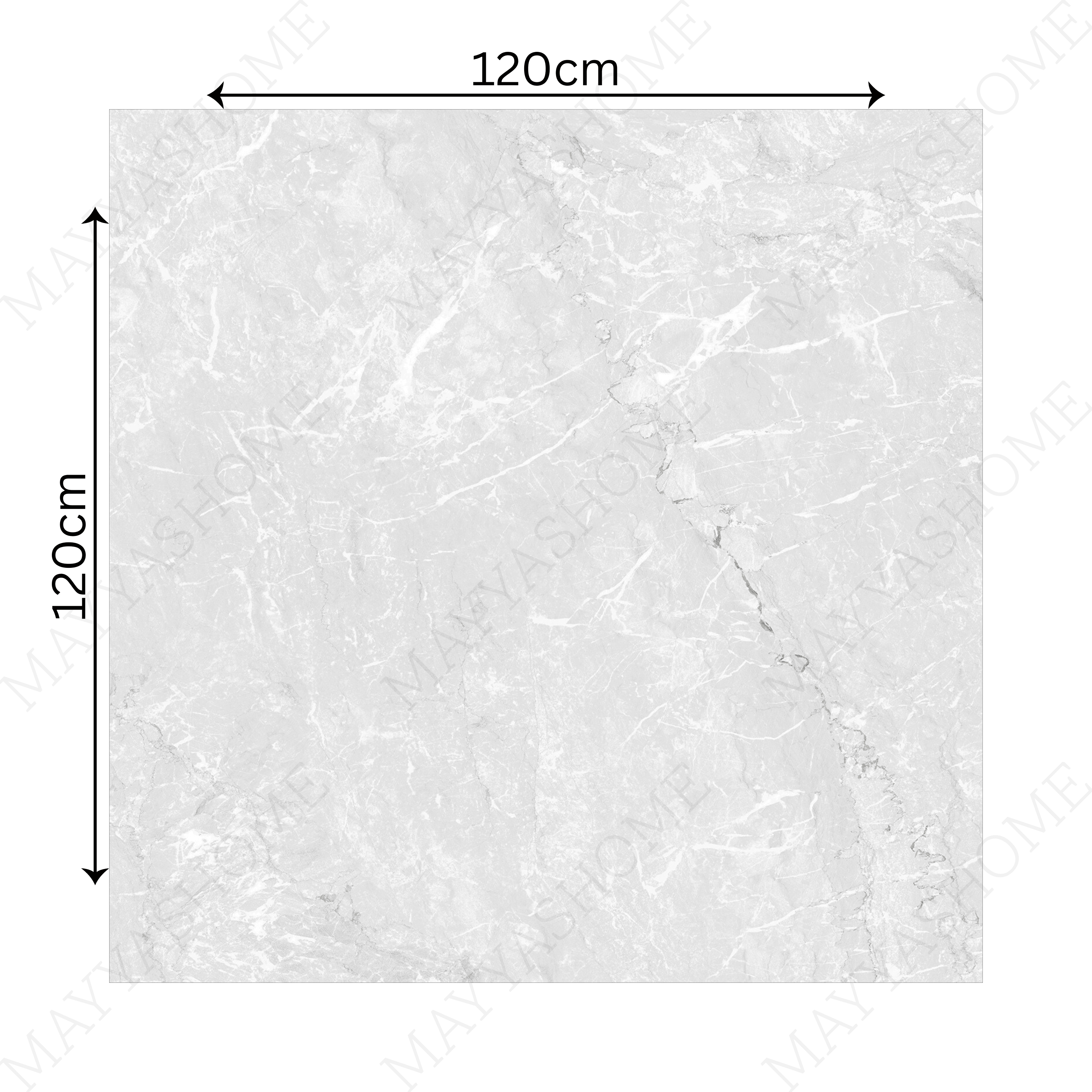 Explore SILVER FUME large format porcelain tiles (120x120cm) with a 9MM glossy finish and silver marble effect. Durable, scratch-resistant, and easy to install. Perfect for contemporary residential and commercial interiors.