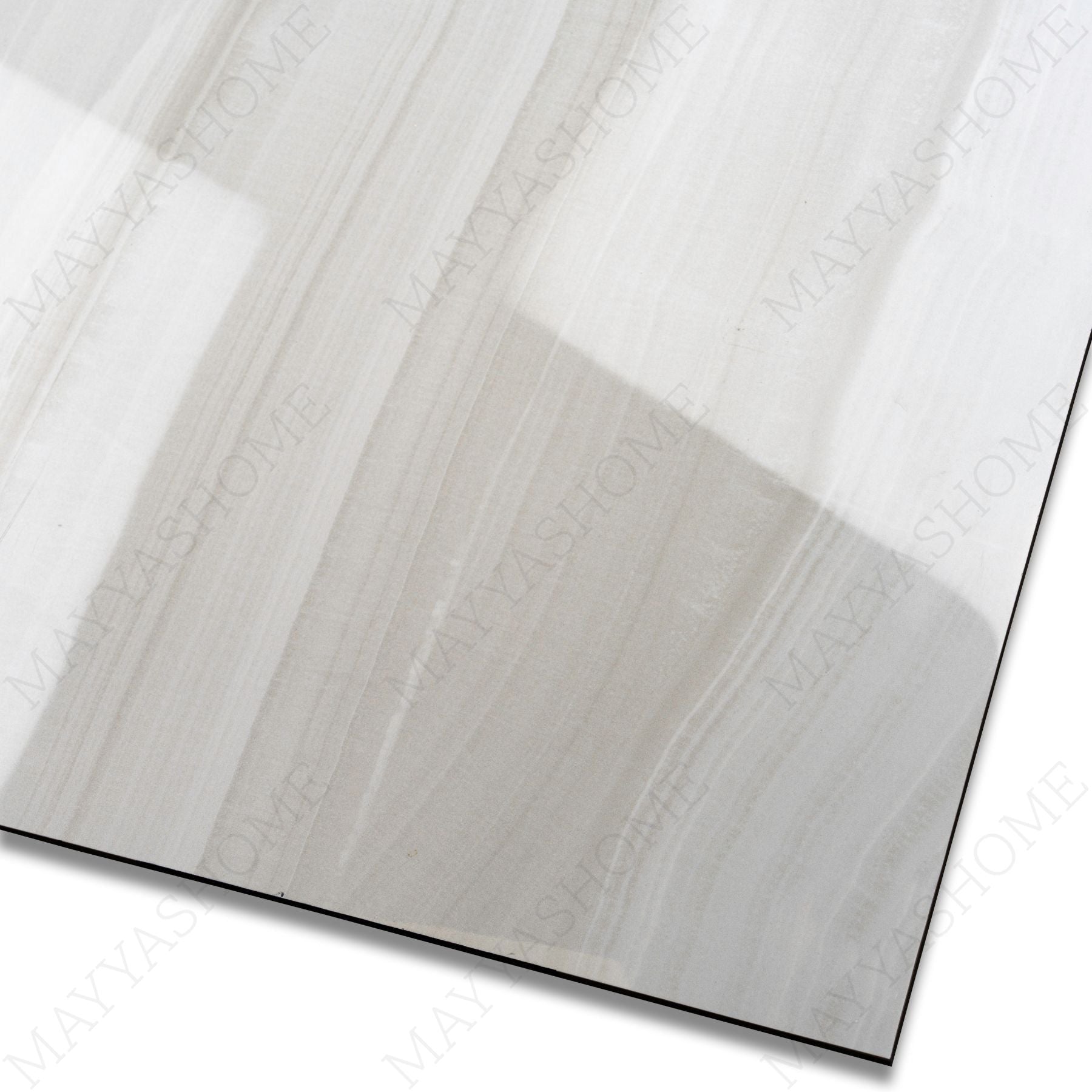 Explore the GLACIER WHITE large format porcelain tile, 60x120cm with a glossy marble-look finish. Durable 9MM porcelain tile ideal for floors and walls, offering elegance, easy installation, and lasting beauty.