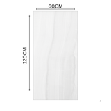 Explore the GLACIER WHITE large format porcelain tile, 60x120cm with a glossy marble-look finish. Durable 9MM porcelain tile ideal for floors and walls, offering elegance, easy installation, and lasting beauty.