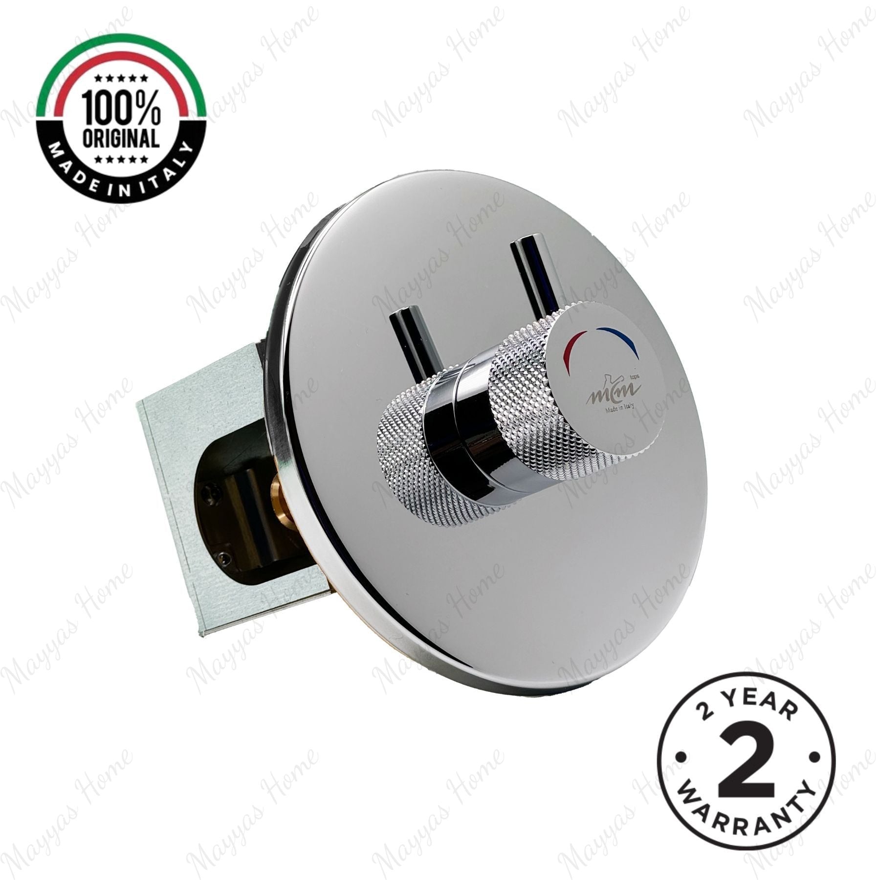 Extended built-in timed shower tap with 15–25 second push-button control, installation box and anti-vandal protection for commercial and public facilities.