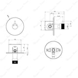 Extended built-in timed shower tap with 15–25 second push-button control, installation box and anti-vandal protection for commercial and public facilities.