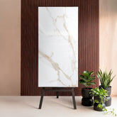 Fabula Beige Polished Limestone Look Glossy Porcelain Floor & Wall Tile 60x120cm 9mm Thickness