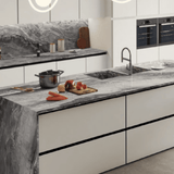 FRAPPUCCINO GREY 120x278cm grey stone look tile with subtle texture and a refined matt finish. A premium large format tile for modern interiors.