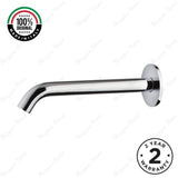 Fixed washbasin spout for wall installation with G1/2 male threaded connection. Premium chrome spout for hotels, hospitals, offices and residential bathrooms in UAE.