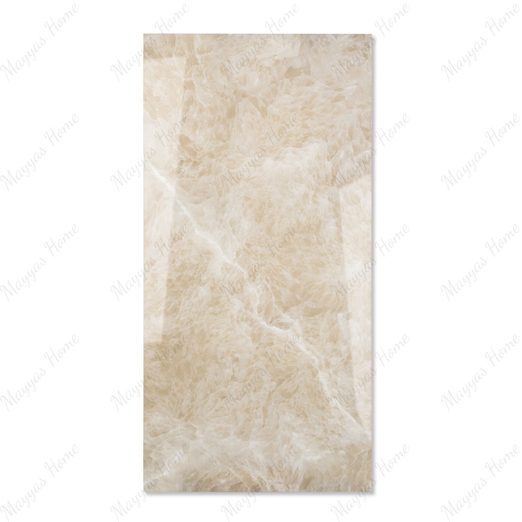 Fur Gold glossy marble porcelain tile 60x120cm with 9mm thickness features white base, golden veins and elegant polished surface finish.
