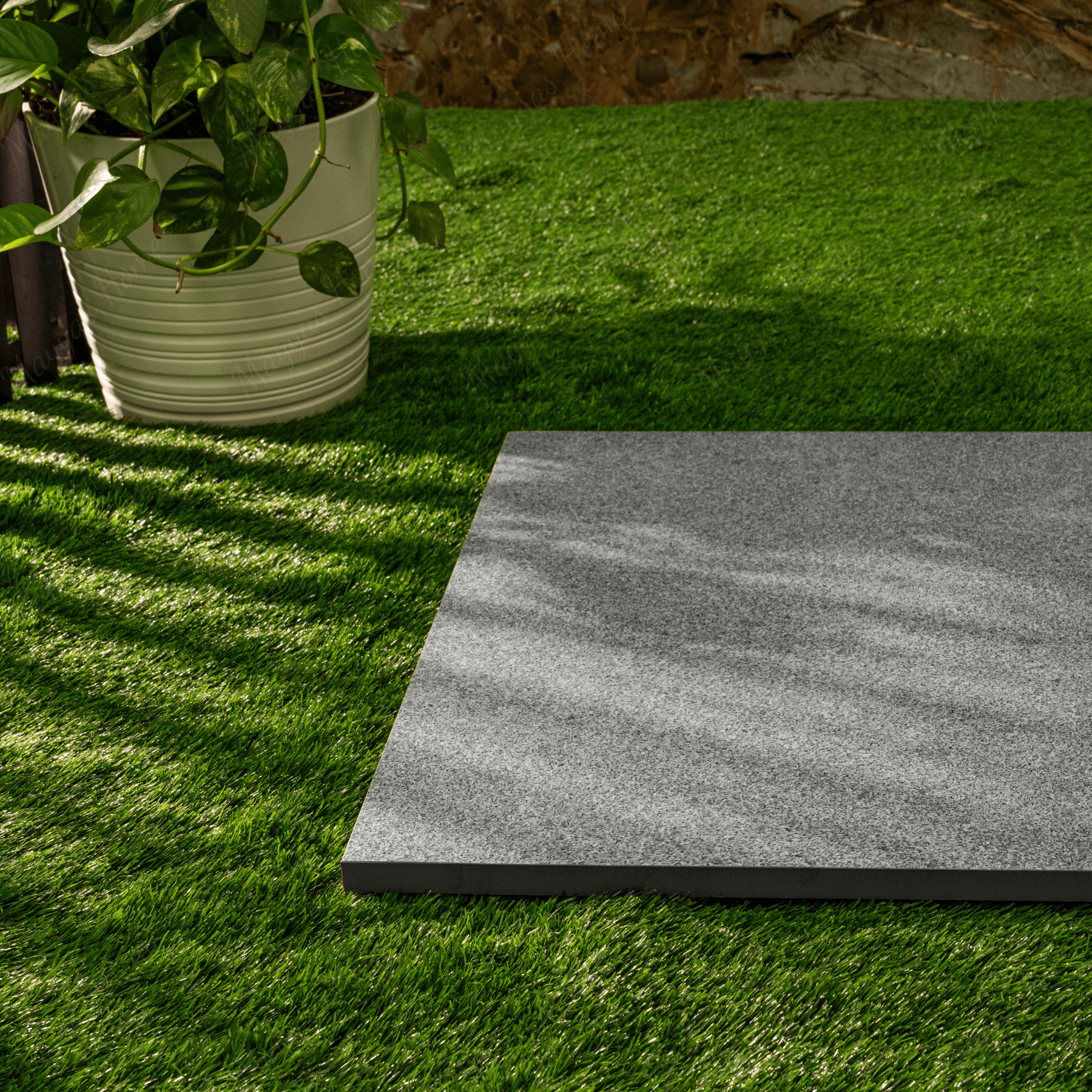 G-654 porcelain tile 60x120cm 2mm thickness, dark grey granite look design, durable porcelain tile for heavy-duty floors and walls.