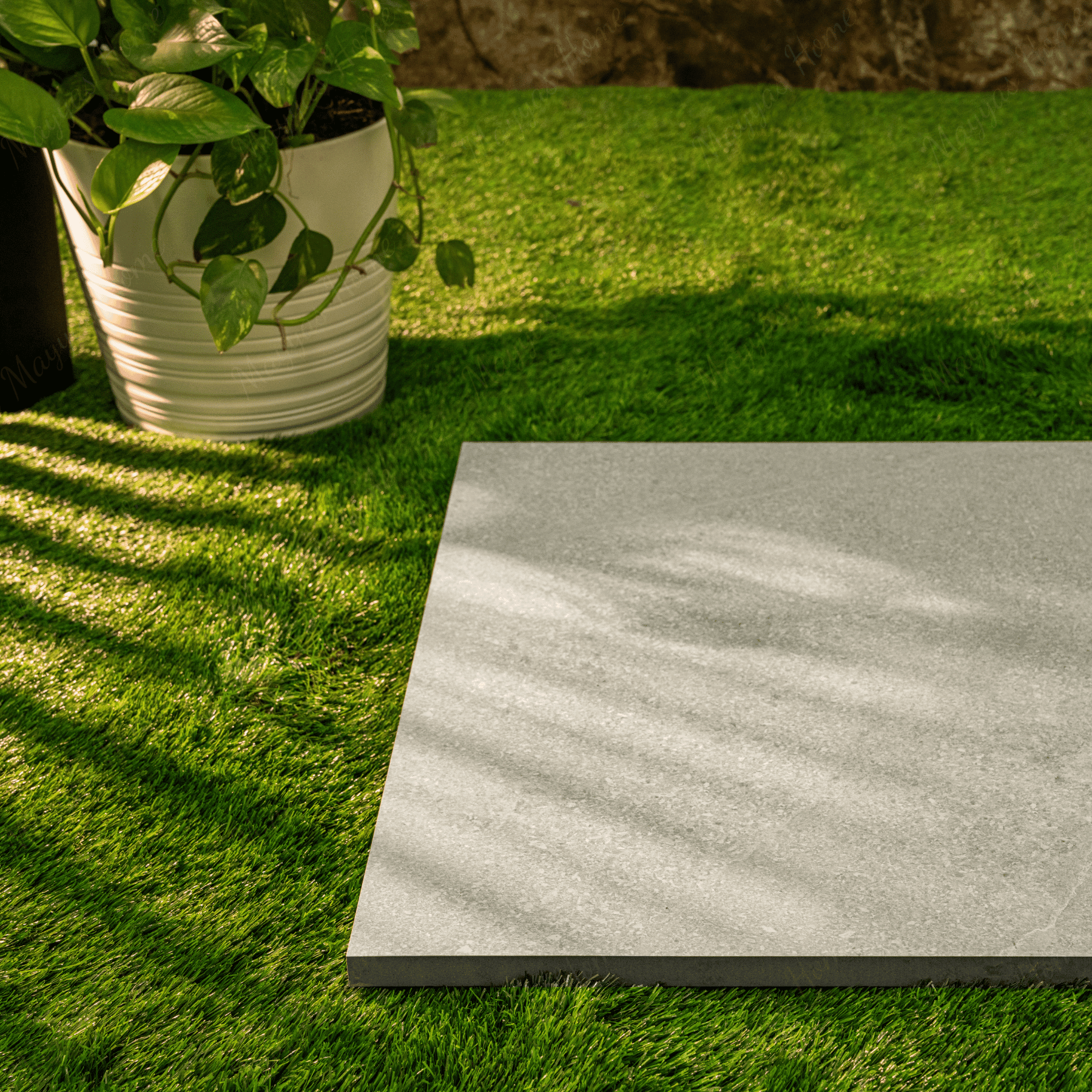 Getaffee Beige porcelain tile 60x120cm 20mm thickness, beige stone look design, durable porcelain tile for indoor and outdoor floors.