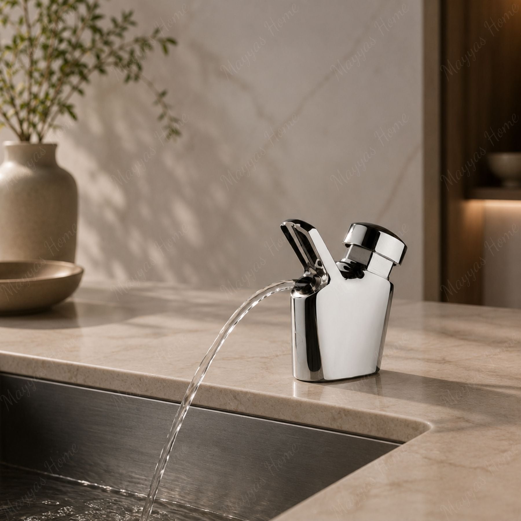 Instant countertop water drinker with parabolic jet, flow regulation screw and G3/8 or G1/2 connection. Ideal for schools, hospitals and public facilities in UAE.