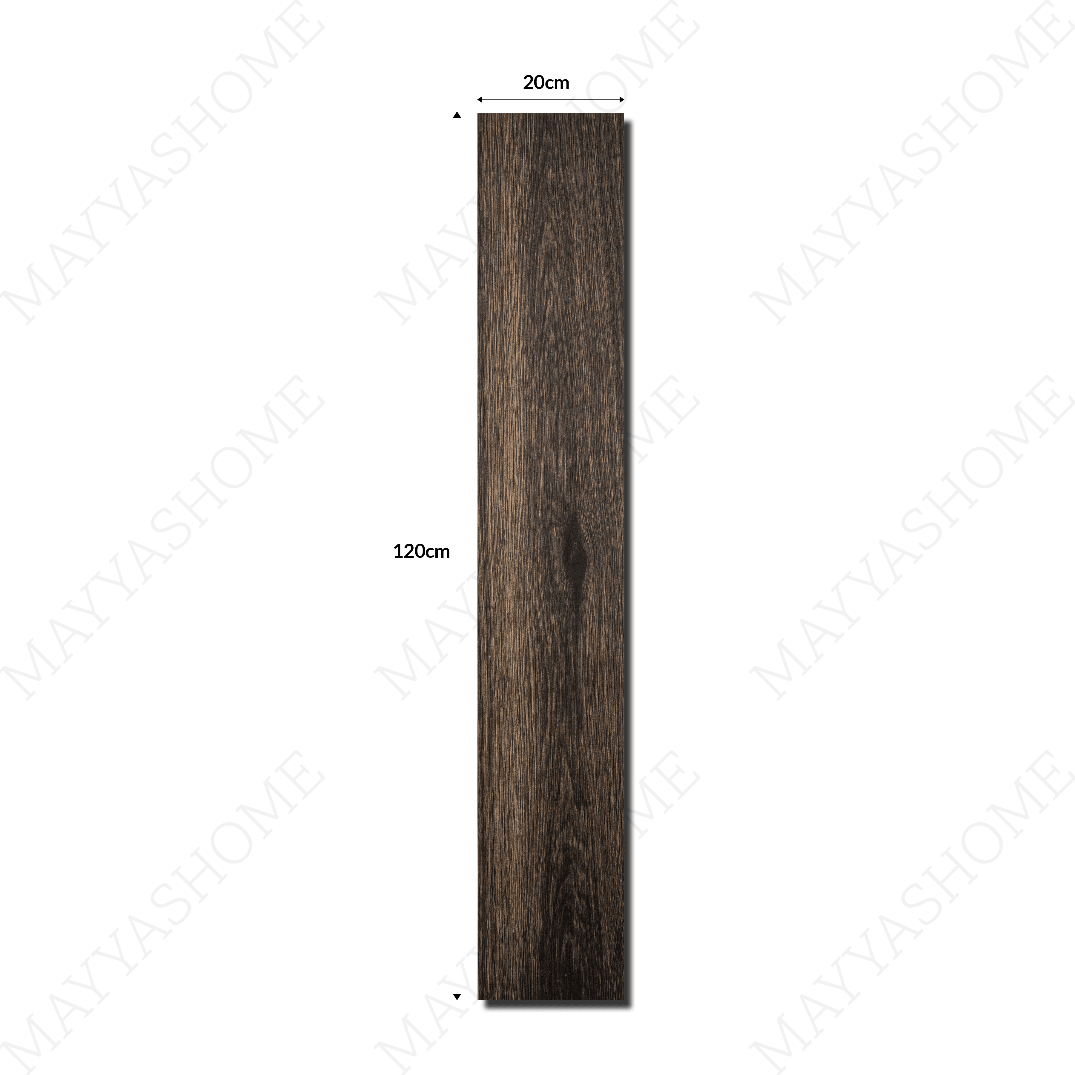 Karvel Weng 20x12cm porcelain tile with 09mm thickness. Deep wenge-brown tone, durable and elegant for walls, kitchens, and modern interiors.