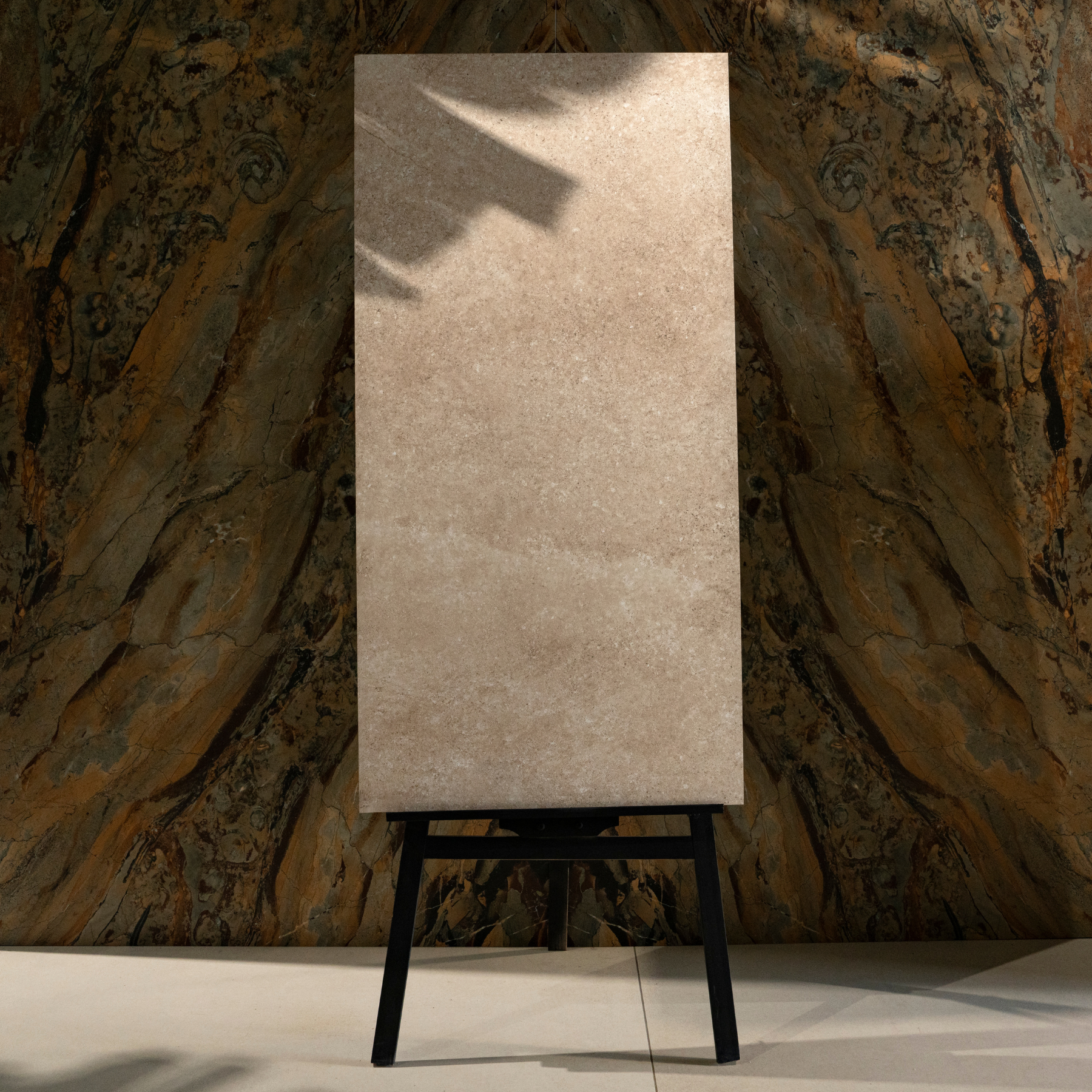 Liwa Beige porcelain tile 60x120cm 2mm thickness, beige stone look design, durable porcelain tile for modern floors and walls.