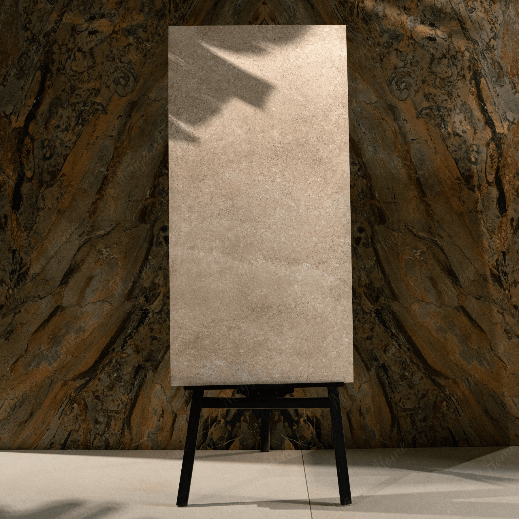 Liwa Beige porcelain tile 60x120cm 2mm thickness, beige stone look design, durable porcelain tile for modern floors and walls.