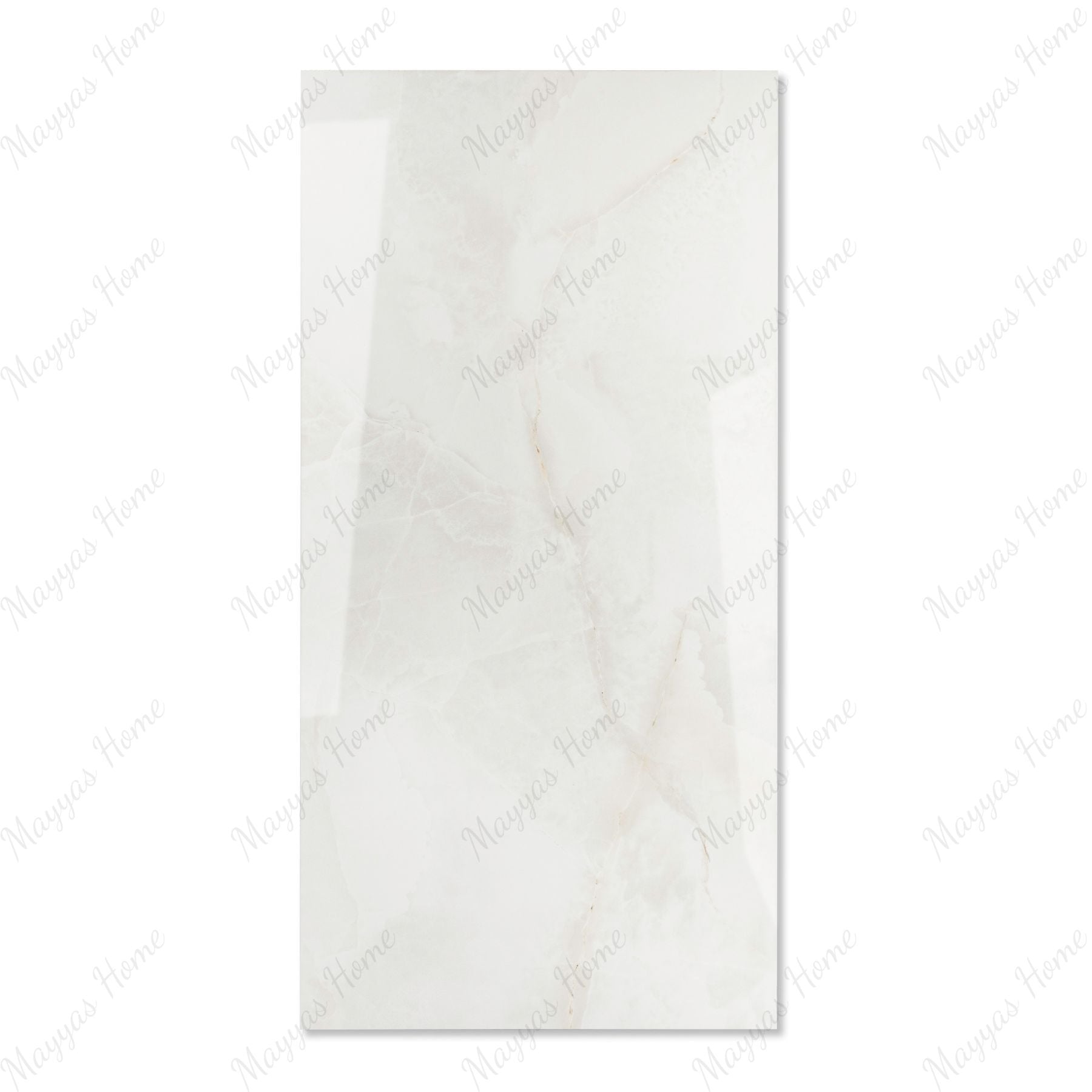 Louis Onyx Beige glossy onyx effect porcelain tile 60x120cm with 9mm thickness features warm beige tones, layered depth and polished finish.