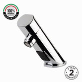Luxury mains-powered electronic single water sink faucet with modern above-counter installation and water-saving flow control.