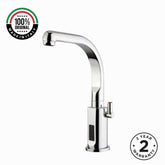 Mains-powered automatic sensor mixer tap with swivel spout and chrome finish. Water-saving touchless faucet for UAE washrooms, hotels, offices, and commercial spaces.