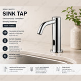 Mains-powered electronic single water sensor tap for above-counter installation. Hygienic, water-saving solution for UAE commercial washrooms.