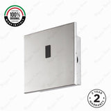 Mains-powered electronic urinal flush valve with concealed installation and sensor operation. Hygienic water-saving solution for UAE commercial washrooms.