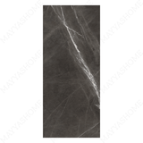 Marquina Grey book-match glossy porcelain tile 120x280cm. Striking white veining on grey with 09mm thickness, ideal for luxury interiors.