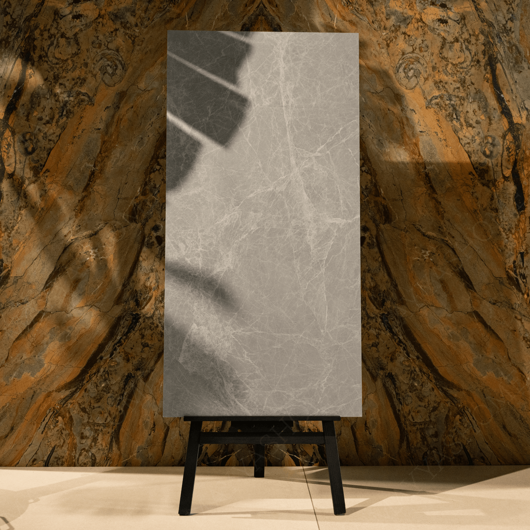 Marvel Grey White porcelain tile 60x120cm with 9mm thickness features a modern marble look, durable porcelain body for floors and walls.