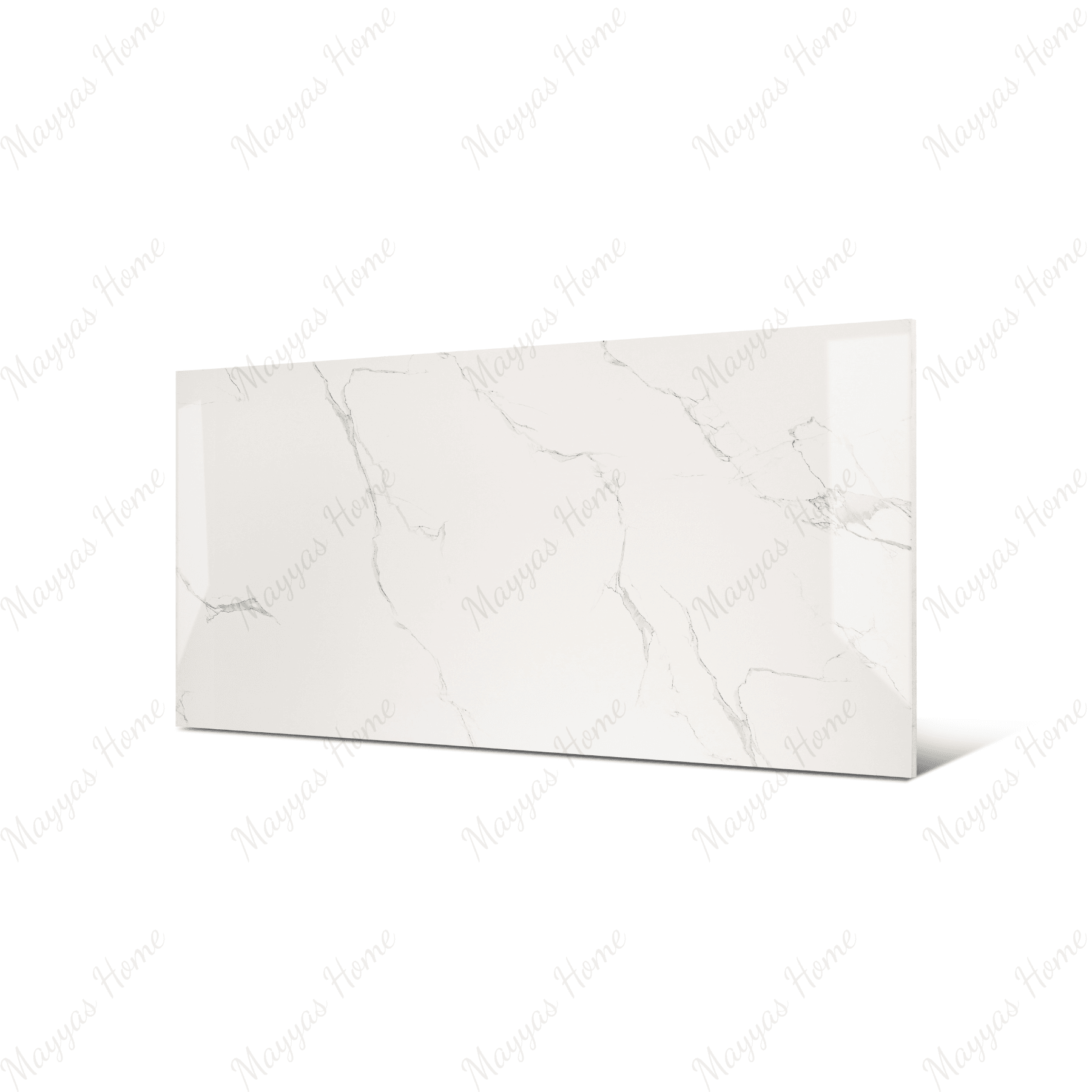 Mint Statuario 80x160cm glossy porcelain tile, 09mm thick with a mint-toned statuario marble design. Polished finish brings elegance and light to interiors.c