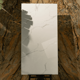 Mint Statuario 80x160cm glossy porcelain tile, 09mm thick with a mint-toned statuario marble design. Polished finish brings elegance and light to interiors.