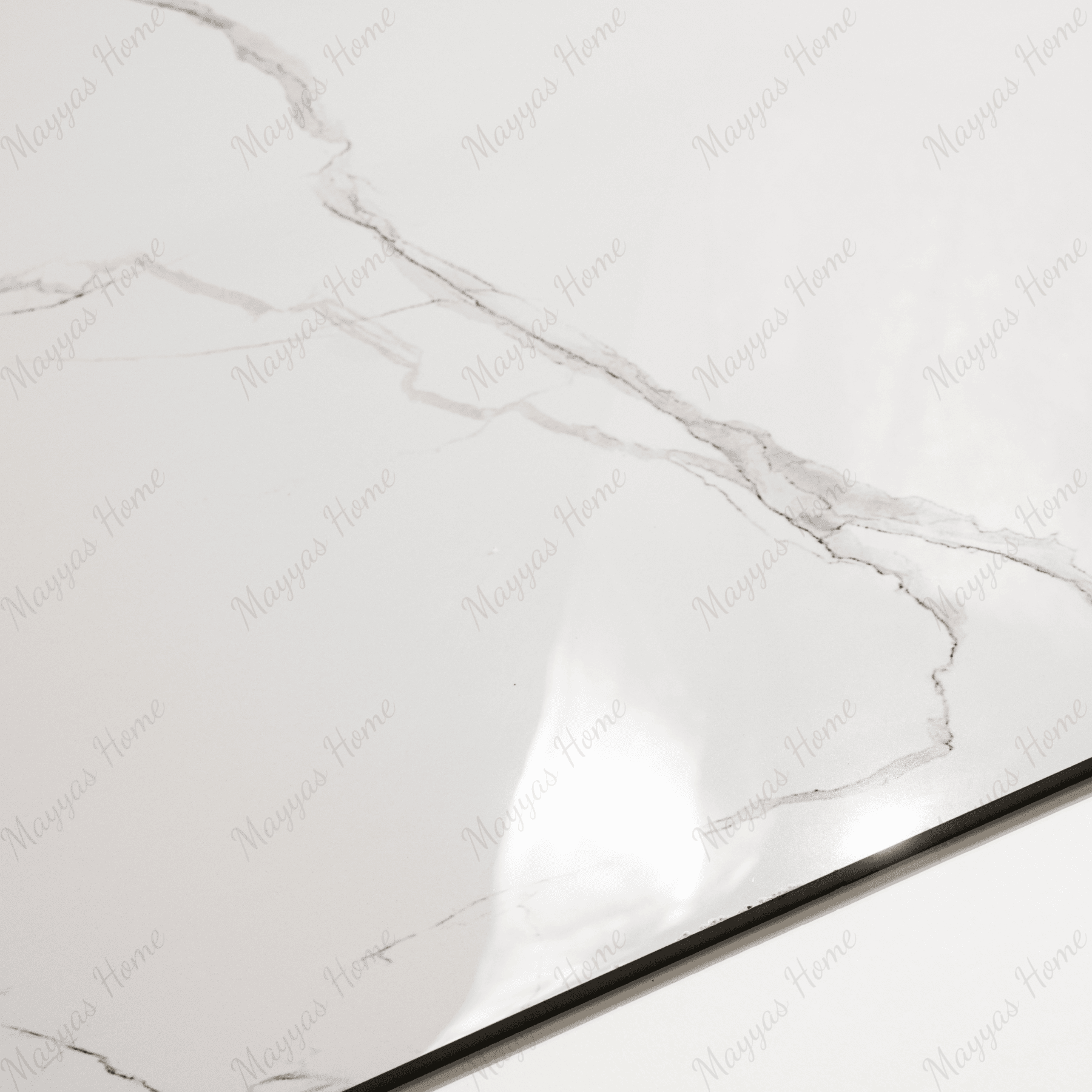 Mint Statuario 80x160cm glossy porcelain tile, 09mm thick with a mint-toned statuario marble design. Polished finish brings elegance and light to interiors.