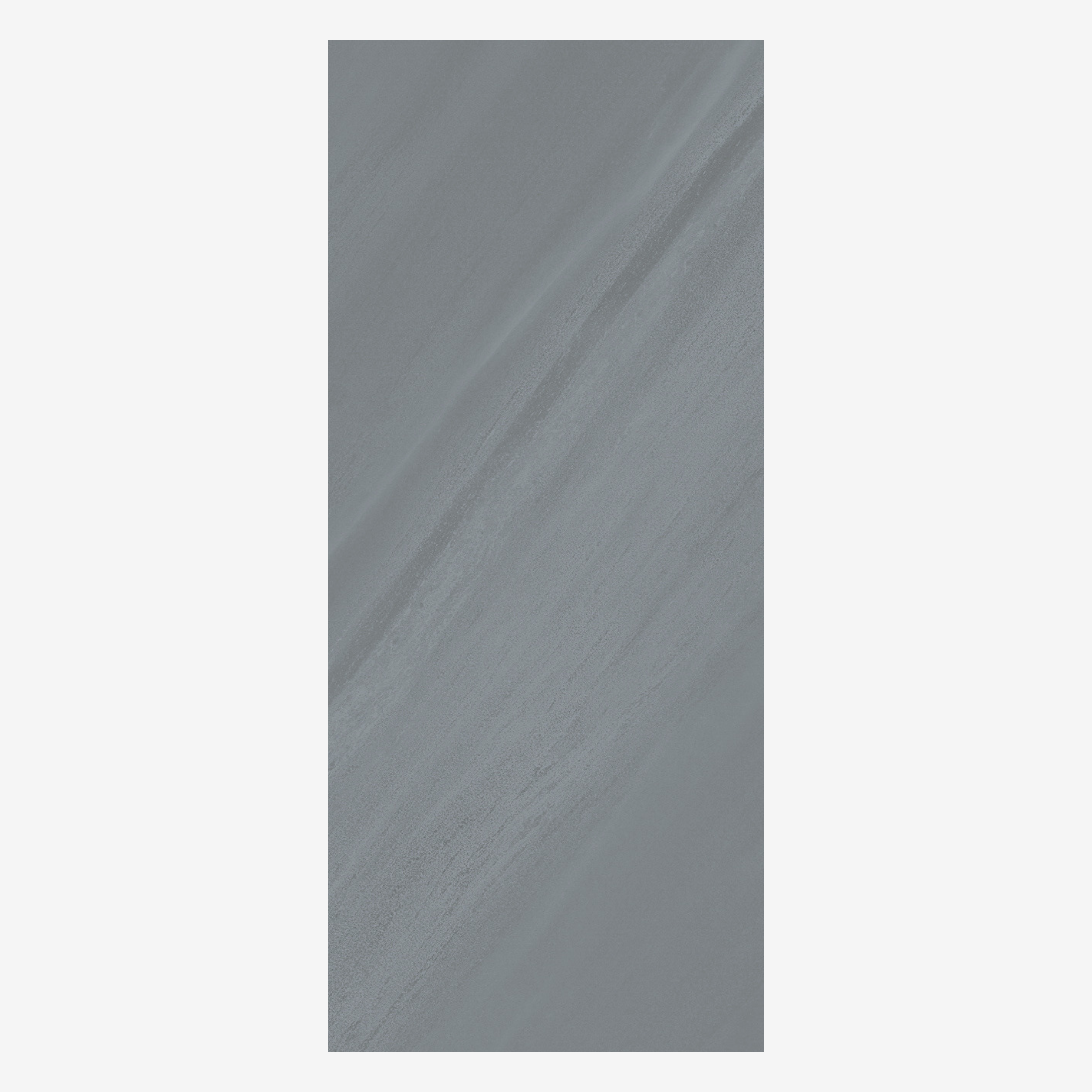 Modern steel look tiles with a random pattern and matt finish. 120x320cm large format tile ideal for industrial and contemporary interiors.