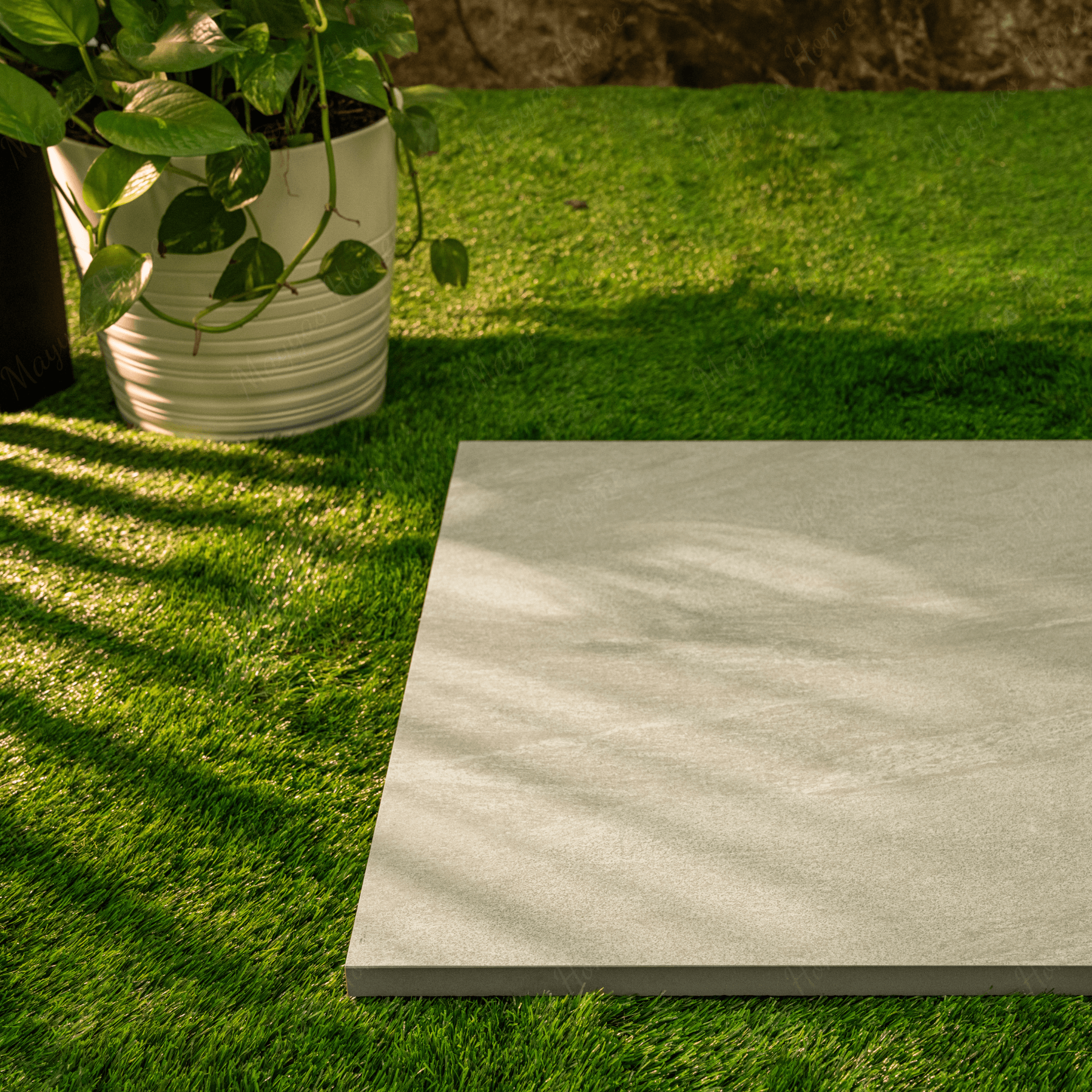Mountain White porcelain tile 60x120cm 2mm thickness, white stone look design, durable porcelain tile for modern floors and walls.