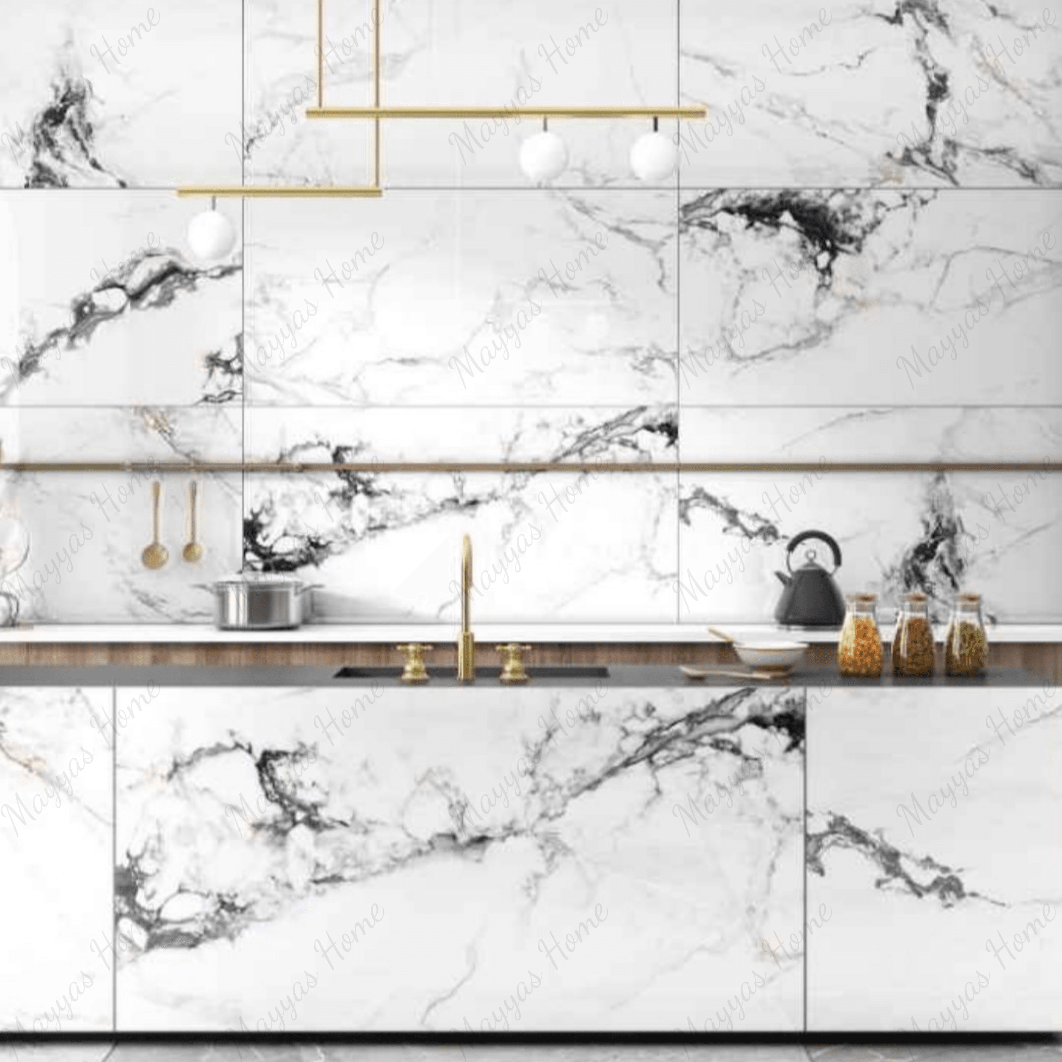 NERO PICASSO 120x278cm dark marble look tile with artistic veining and a luxurious glossy finish. A premium large format tile for sophisticated interiors.