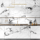 NERO PICASSO 120x278cm dark marble look tile with artistic veining and a luxurious glossy finish. A premium large format tile for sophisticated interiors.