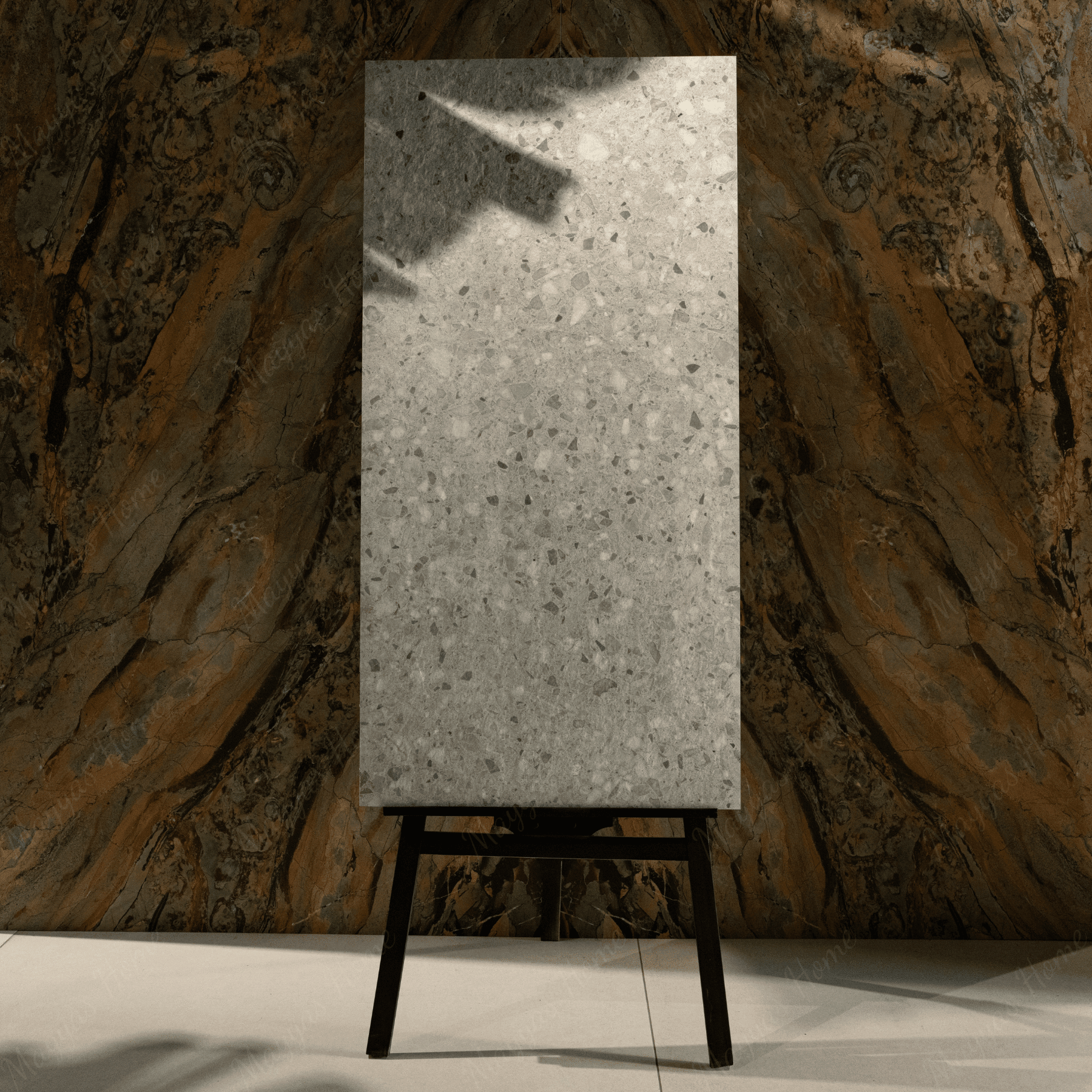 Noor Grey porcelain tile 60x120cm 20mm thickness, grey stone look design, durable porcelain tile for indoor and outdoor floors.