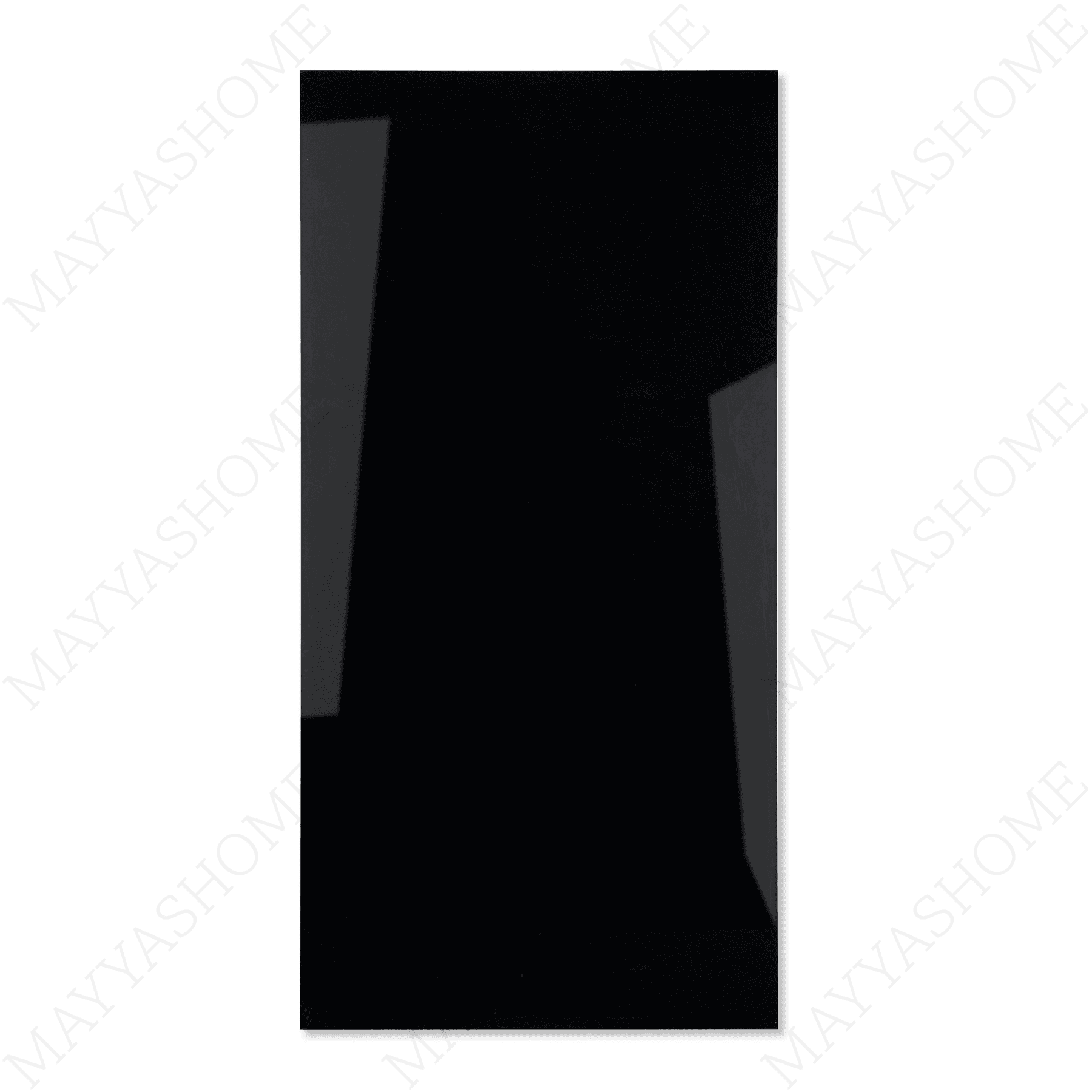 Obsidian Black porcelain tile 60x120cm 9mm thickness, solid black modern design, durable porcelain, ideal for luxury floors and walls.