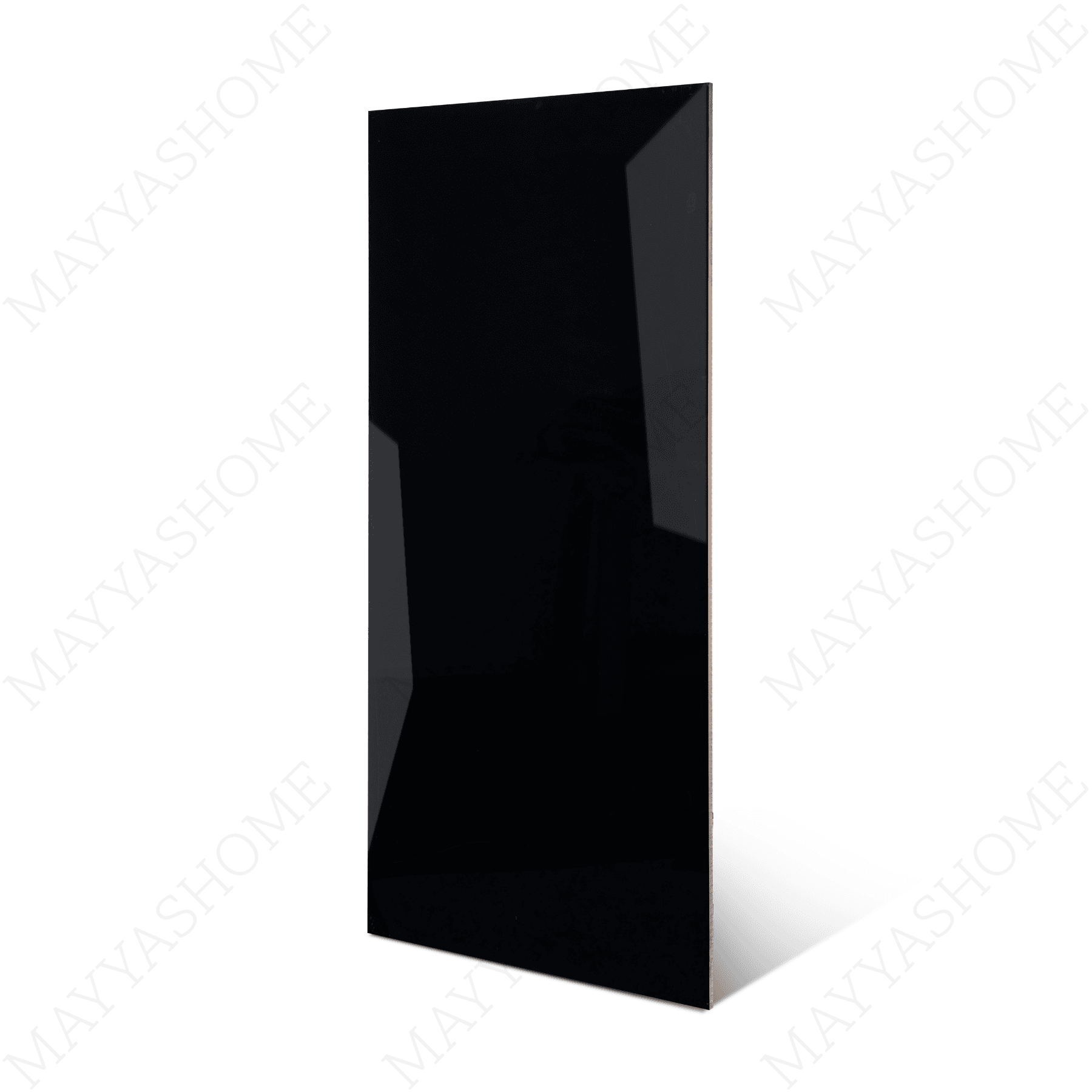 Obsidian Black porcelain tile 60x120cm 9mm thickness, solid black modern design, durable porcelain, ideal for luxury floors and walls.