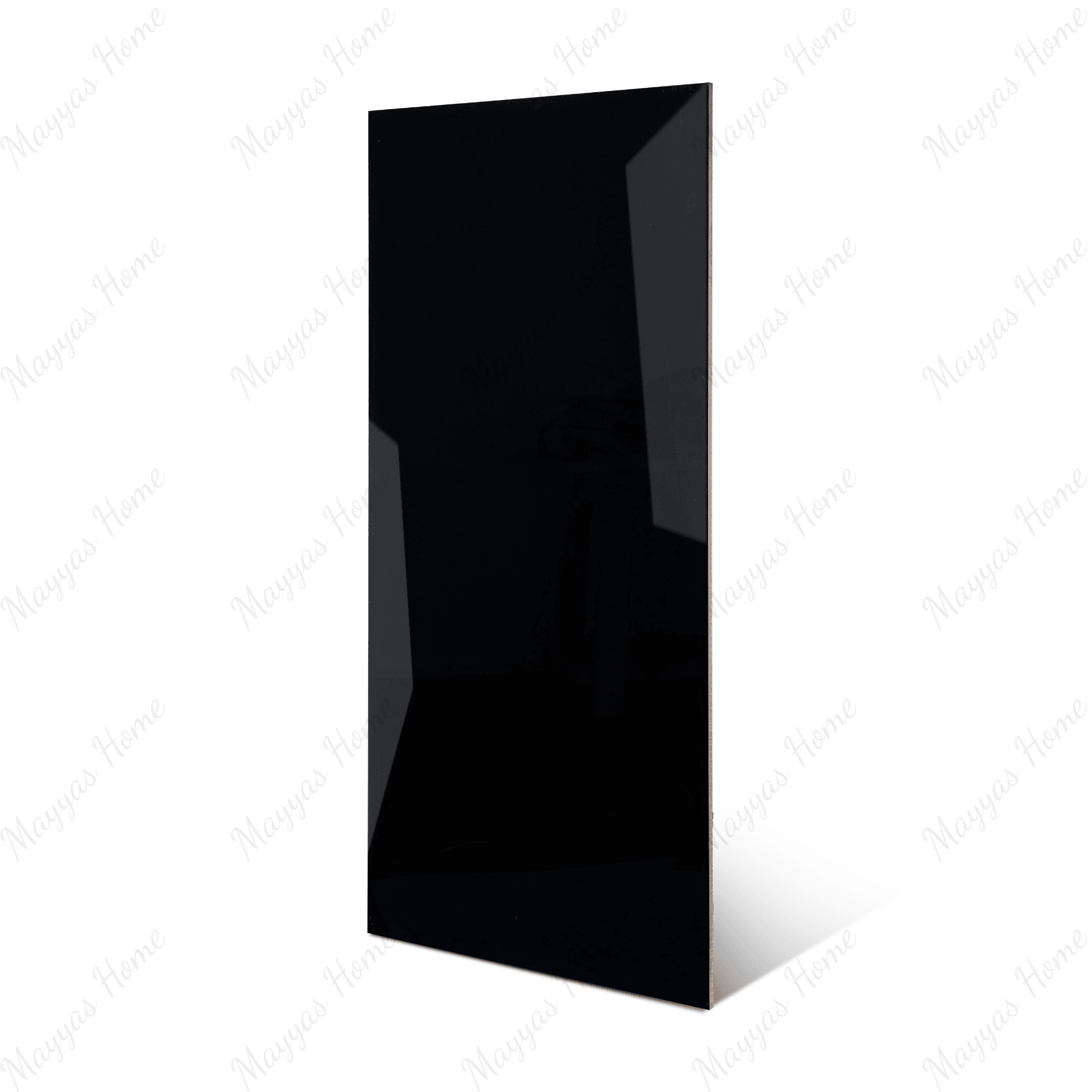 Obsidian Black porcelain tile 60x120cm 9mm thickness, solid black modern design, durable porcelain, ideal for luxury floors and walls.