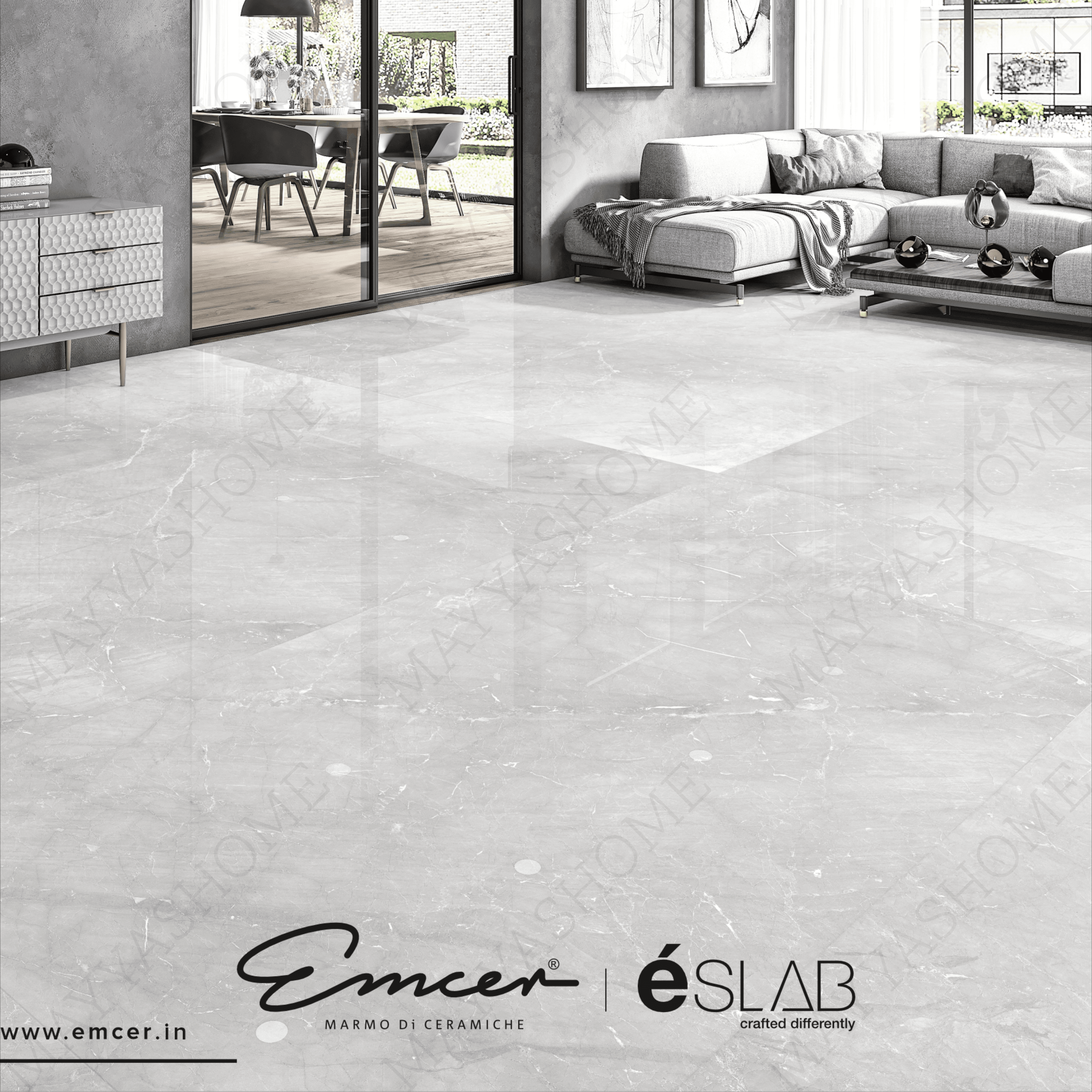 Omnia Grove 120x240cm glossy tile with natural marble design. Perfect for feature walls, luxury bathrooms, and modern living spaces.