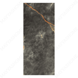 Onice Nero 120x278cm high glossy porcelain tile. Black onyx-inspired design, 09mm slab, seamless luxury finish for elegant and modern interiors.